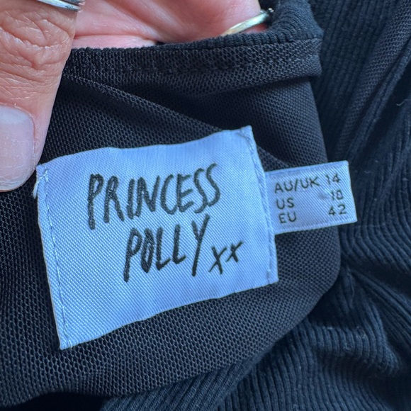 Princess Polly Black Ribbed Bodysuit size 10 - Picture 3 of 4